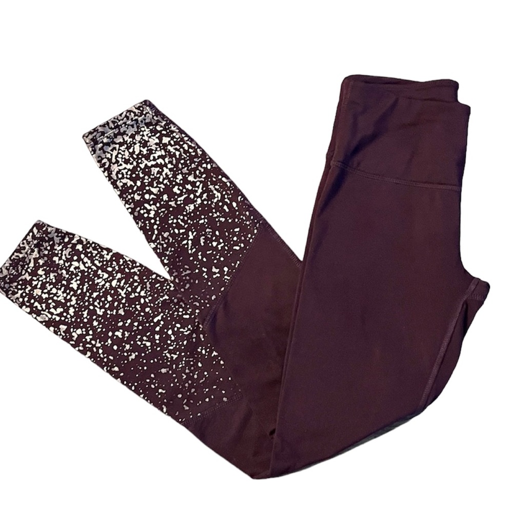 Apana Bordeaux and gold speckled leggings Size XS